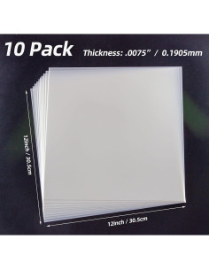 Hojas de Mylar 12x12 cm 7.5mil Neglex - Paquete de 10 2