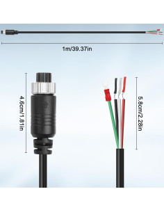 Cable de Conector de Video M12 4 Pines XMSJSIY 1M para Vehículo 2