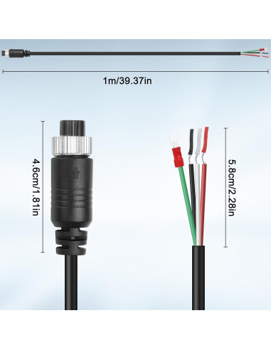 Cable de Conector de Video M12 4 Pines XMSJSIY 1M para Vehículo