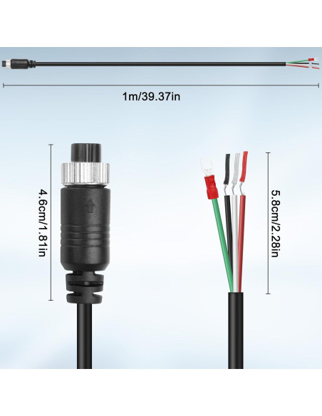 Cable de Conector de Video M12 4 Pines XMSJSIY 1M para Vehículo