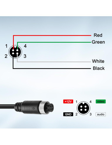 Cable de Conector de Video M12 4 Pines XMSJSIY 1M para Vehículo