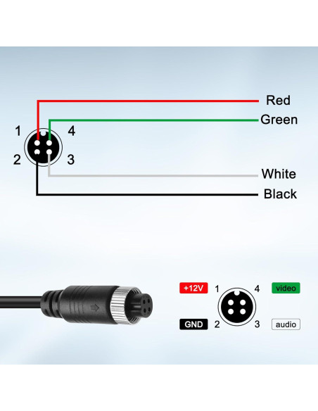 Cable de Conector de Video M12 4 Pines XMSJSIY 1M para Vehículo
