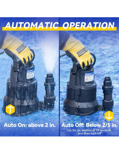 Bomba de Sump Acquaer 1/2 HP Automática 2450 GPH Drenaje