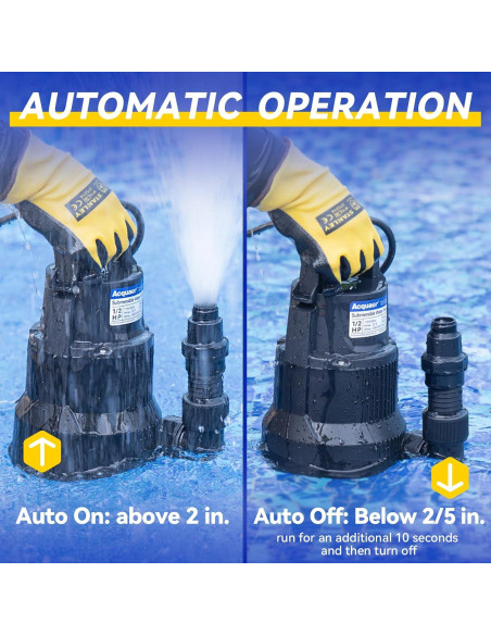 Bomba de Sump Acquaer 1/2 HP Automática 2450 GPH Drenaje