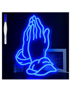Luz de Neón Manos en Oración LED Regulable 35x27 cm JIARODEY