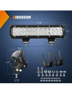 Barra de Luz LED Nilight 30cm 72W Verde IP67 para Off Road 2