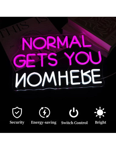Letrero Neón Rosa 'Normal No Te Lleva a Ninguna Parte' USB