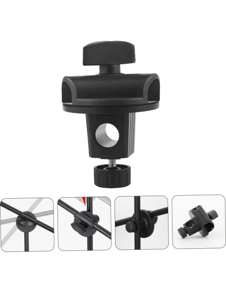 Abrazadera Ajustable para Micrófono 2pcs - Soporte Universal Negro