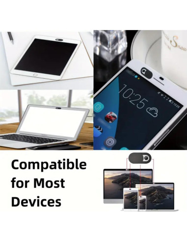 Cubierta Deslizante de Cámara Genérico - 4 Piezas para Laptop y Móvil