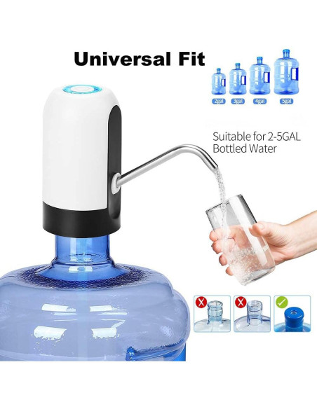 Dispensador de Agua Recargable USB Vshinic 5 Galones Blanco Dispensador de Agua Recargable USB Vshinic 5 Galones Blanco