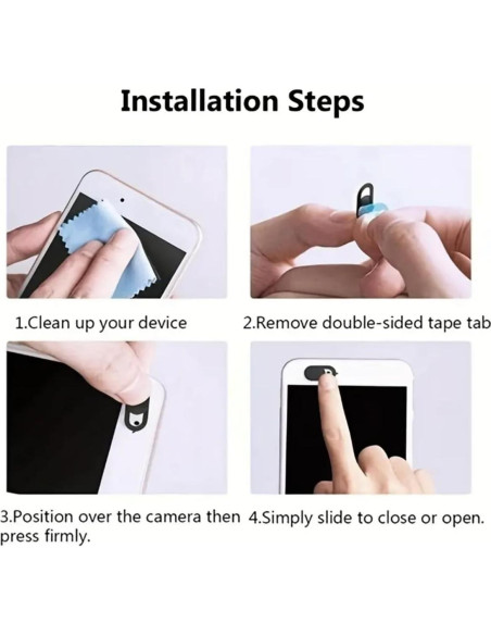 Cubierta Deslizante de Cámara Genérico - 4 Piezas para Laptop y Móvil