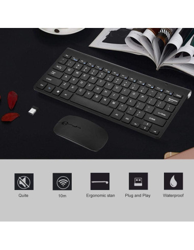 Combo Teclado y Ratón Inalámbrico Impermeable CiCiglow