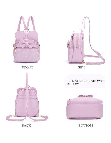 Mochila Mini KL928 Acolchada Lazo Lunares para Niñas