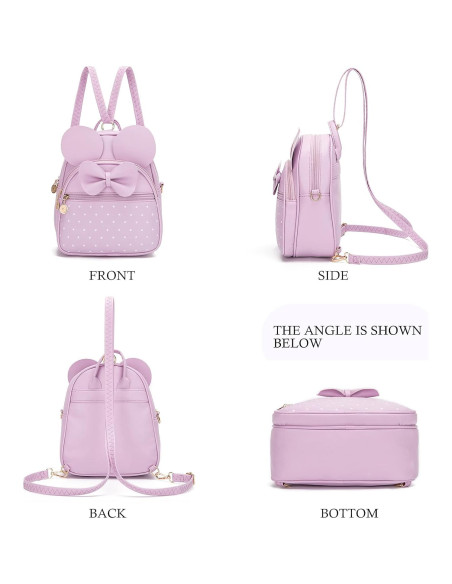 Mochila Mini KL928 Acolchada Lazo Lunares para Niñas