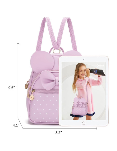 Mochila Mini KL928 Acolchada Lazo Lunares para Niñas