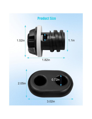 2 Tapones de Drenaje y 4 Pies para Cooler MQLPXI Compatibles