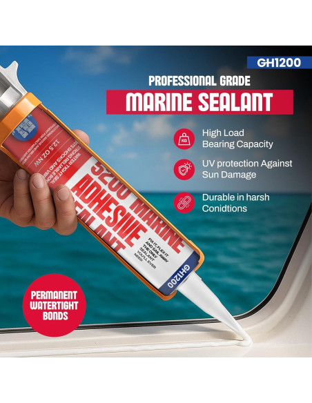Sellador Marino GH1200 Blanco 354.88 g - Impermeable y UV