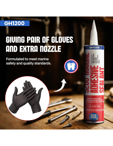 Sellador Marino GH1200 Blanco 354.88 g - Impermeable y UV