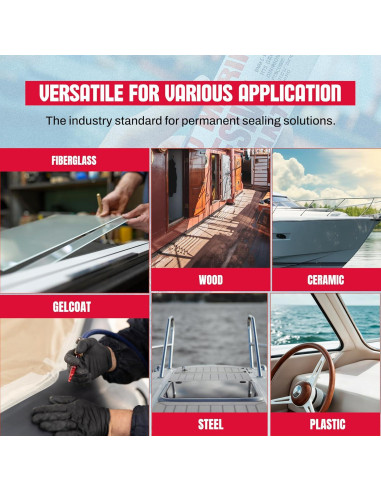 Sellador Marino GH1200 Blanco 354.88 g - Impermeable y UV