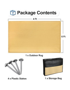 Alfombra Exterior OutdoorLines 1.22 x 1.83 m Arena Resistente UV 2