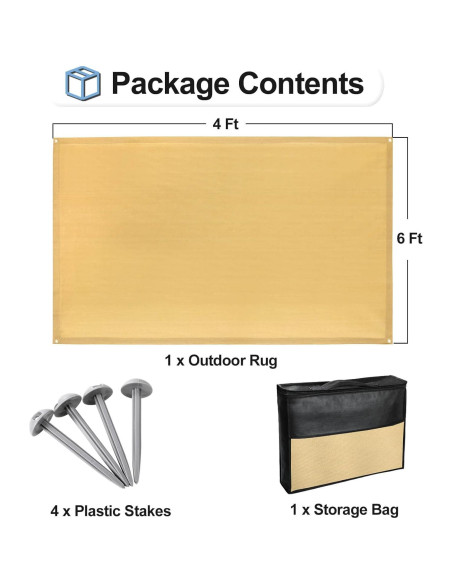 Alfombra Exterior OutdoorLines 1.22 x 1.83 m Arena Resistente UV