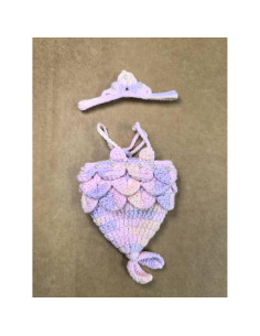 Conjunto de Ropa de Sirena Labubu Tejido a Mano 15-17 cm 2