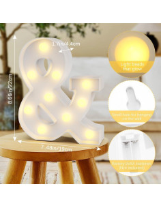 Letras Iluminadas LED QWZify, Decoración Personalizada 20.32 cm 2