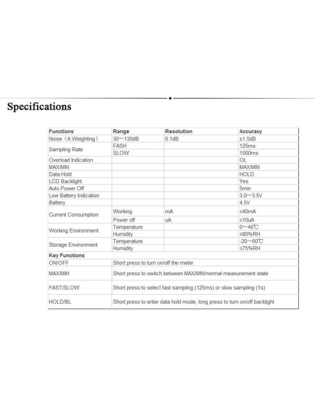 Medidor de Decibelios UNI-T UT353BT Bluetooth 30-130 dB