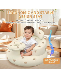 Silla Inflable para Bebés DDTPDE con Bandeja y Soporte Oso 2