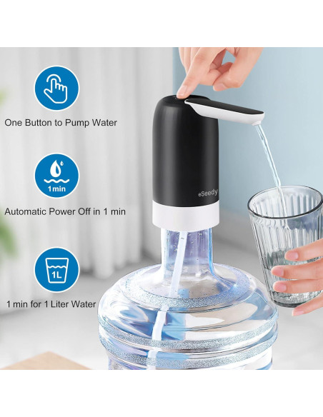 Dispensador de Agua Eléctrico eSeedy 5 Galones Portátil USB Dispensador de Agua Eléctrico eSeedy 5 Galones Portátil USB