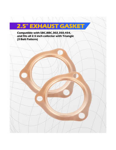 Junta de Escape SCUARI 2PCS Cobre 76mm y 84mm para Automóviles