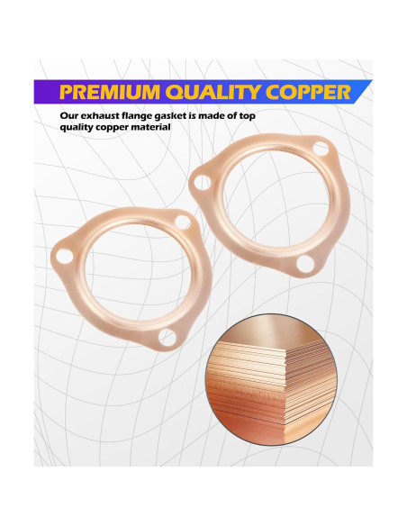 Junta de Escape SCUARI 2PCS Cobre 76mm y 84mm para Automóviles