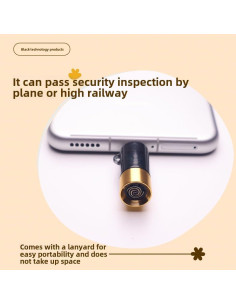 Encendedor eléctrico tipo C Fogsea dorado a prueba de viento 2