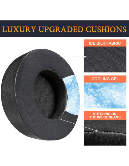 Almohadillas de Gel Refrigerante SOULWIT para Auriculares Corsair Virtuoso RGB Wireless XT SE - Negro