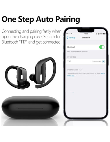 Auriculares Inalámbricos Bluetooth T17 con Estuche Carga 48h