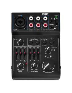 Mezclador de Audio Bluetooth Pyle PAD30MXUBT.5 - 3 Canales, USB