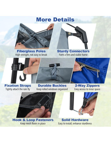 Carpa de Ducha Tangkula Doble 2 Personas 210.82x106.68cm