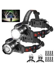 Linterna Frontal LED Recargable LNRYY 2Pack 4 Modos Ajustable