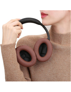 Almohadillas de Repuesto Earrock para Bose QC25 QC35 QC45 - Espuma de Memoria Marrón 2