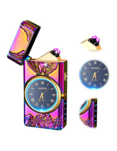 Encendedor eléctrico recargable TIKIUKI con reloj LED multicolor