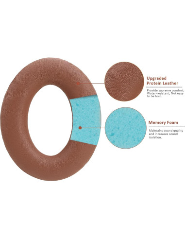 Almohadillas de Repuesto Earrock para Bose QC25 QC35 QC45 - Espuma de Memoria Marrón