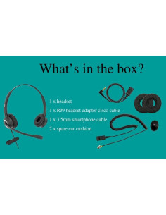 Auricular de Oficina Cisco Voz HD RJ9 con Adaptador 3.5mm 2