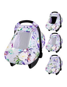 Cubierta de Asiento de Coche para Bebés CARUILI Floral Morado
