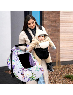 Cubierta de Asiento de Coche para Bebés CARUILI Floral Morado 2