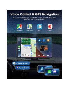 Estéreo Inalámbrico 9 Pulgadas LAMTTO con Carplay y GPS 2