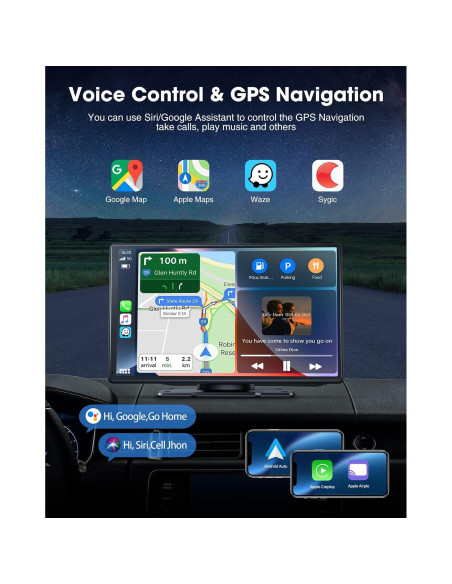 Estéreo Inalámbrico 9 Pulgadas LAMTTO con Carplay y GPS