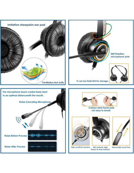 Auricular Binaural VoiceJoy RJ9 con Micrófono Cancelación Ruido