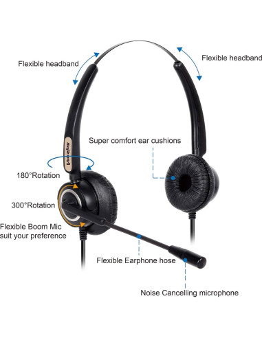 Auricular Binaural VoiceJoy RJ9 con Micrófono Cancelación Ruido