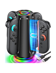 Dock de Carga Joy-Con 2 Mocagen con Luz Dinámica 4 en 1