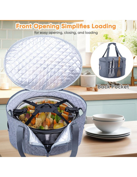Funda para Olla de Cocción Lenta BAGSPRITE 6-8 Qt Gris